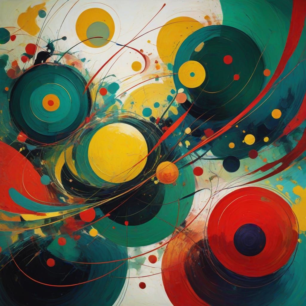 Abstract Expressionist Landscape in Vibrant Colors