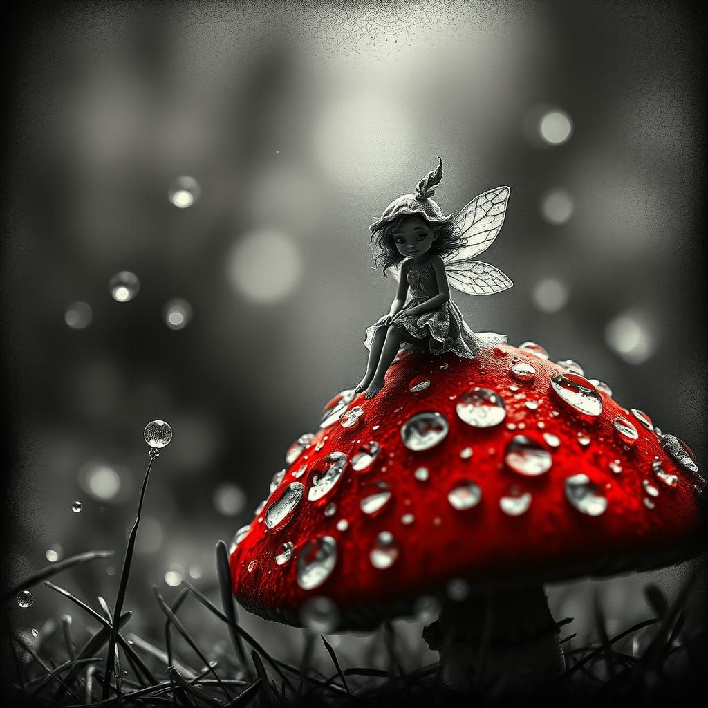 Ethereal Fairy in Lacy Textures, Inspired by Paul Klee