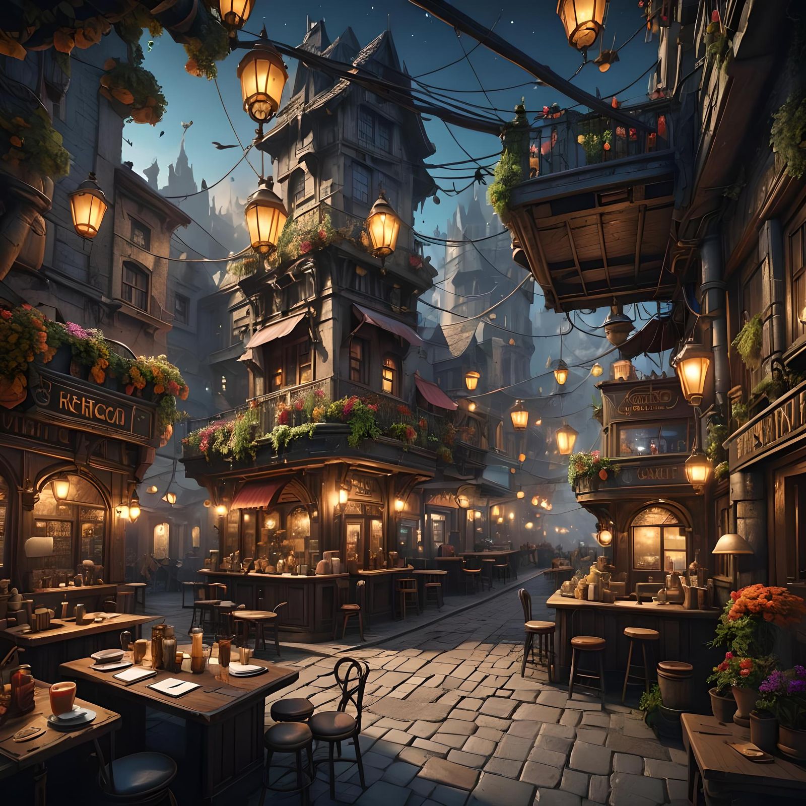 Fantastical Detailed Matte Painting in Deep Color