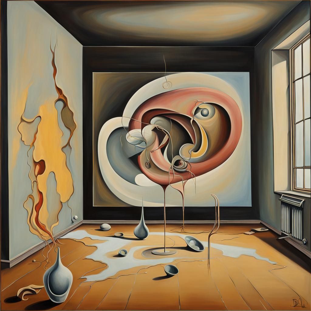 Surrealist Loft Interior in Francis Bacon Style