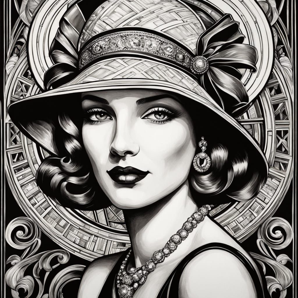 Elegant Art Deco Portrait in Luxury Style