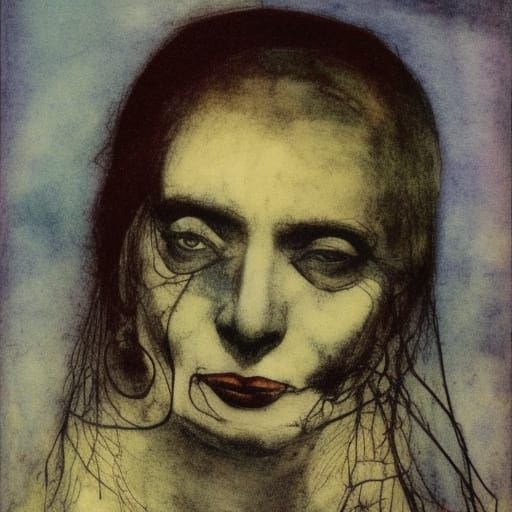 Old Woman in Rackham, Griffiths, and Klee Style