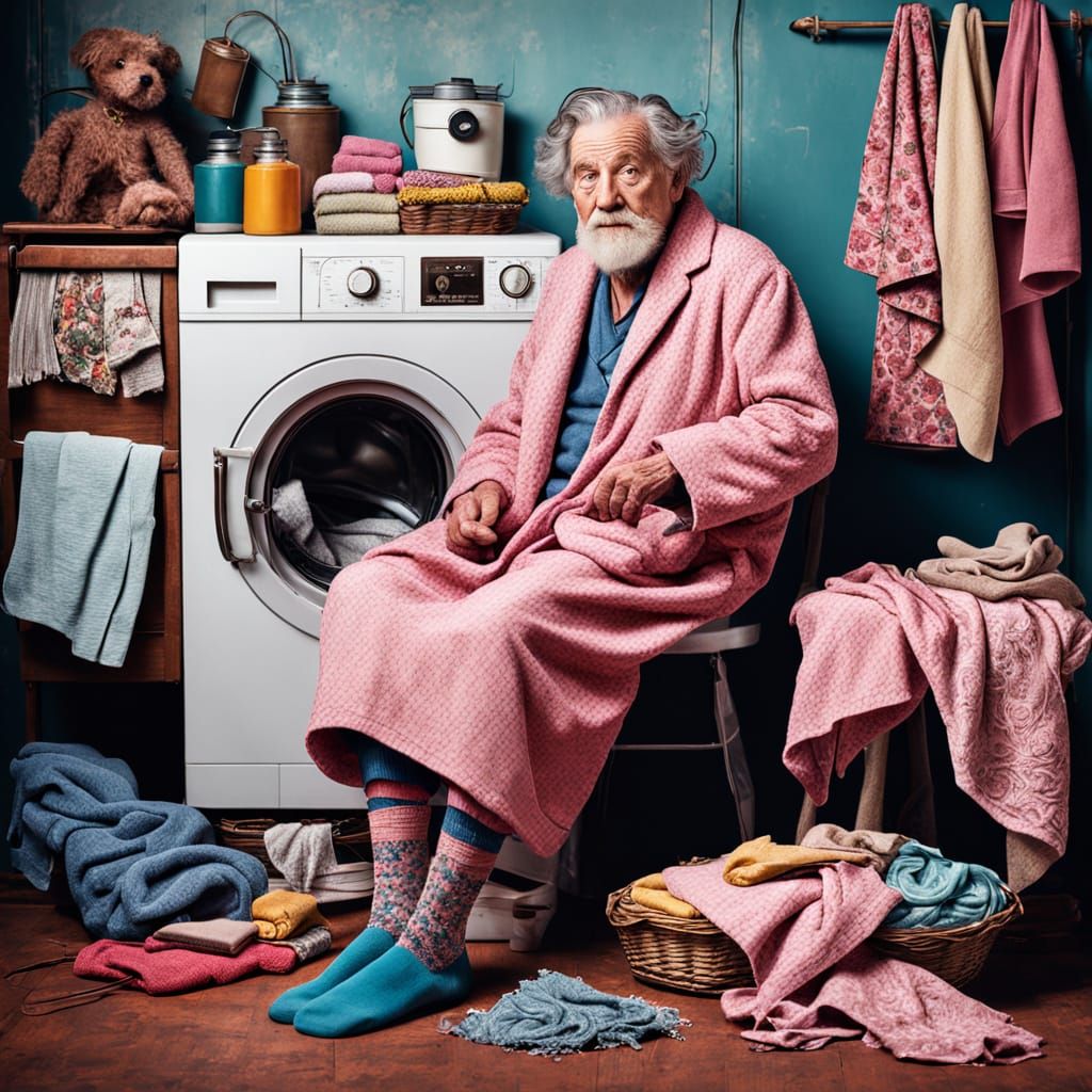 Hyperrealistic Tramp in Pink Gown Concept Art