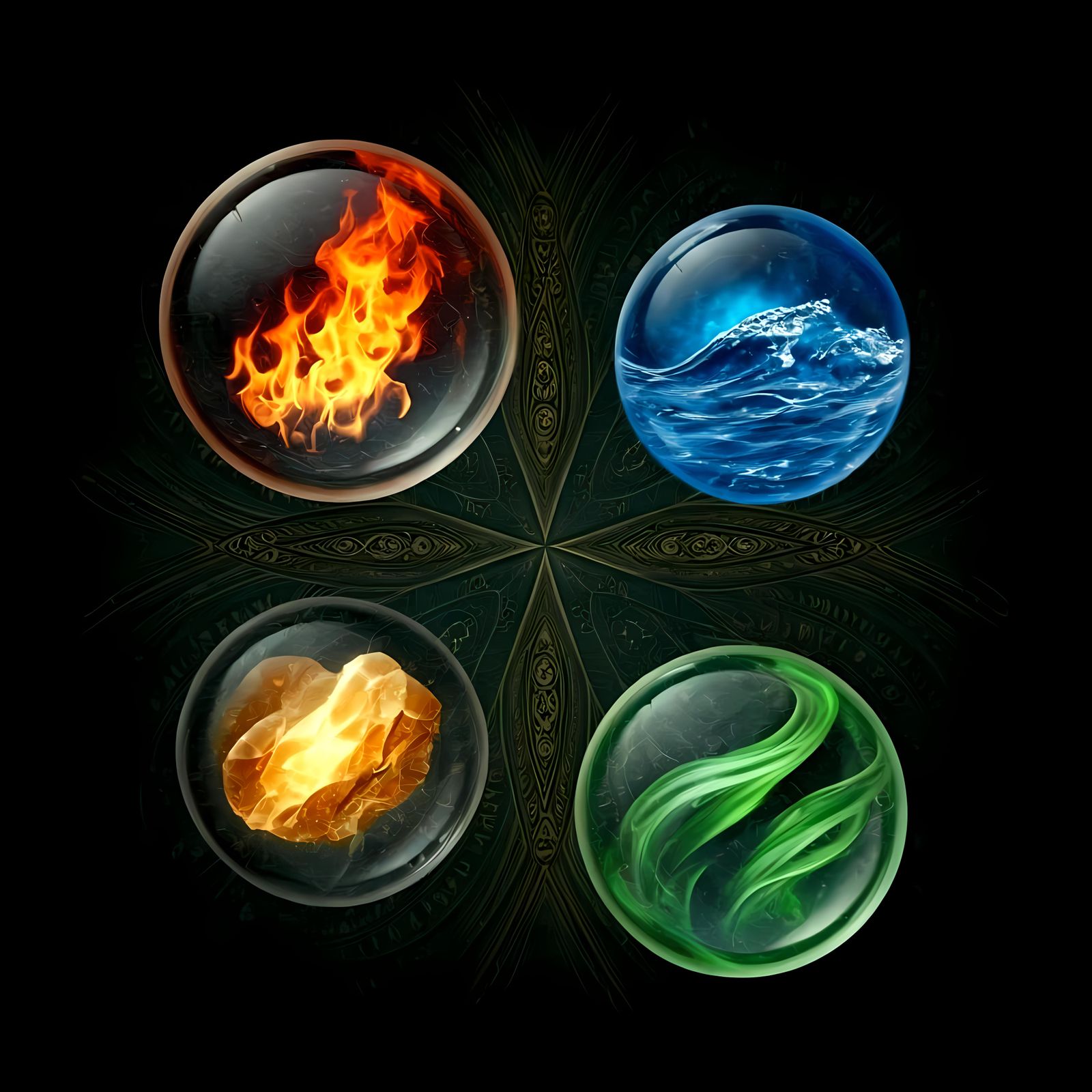 Four Elemental Orbs