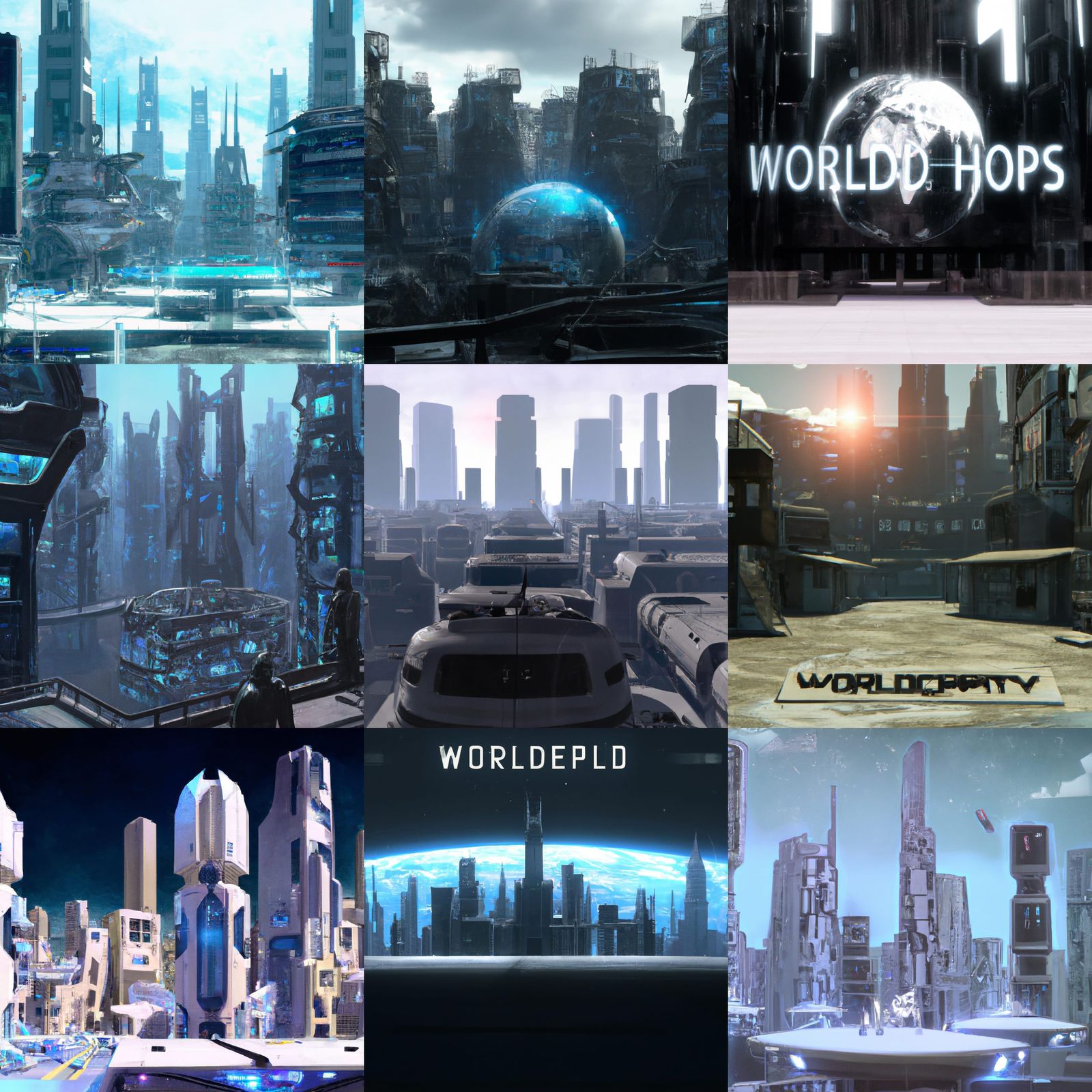 Holographic Dystopian Cityscape: A World Without People