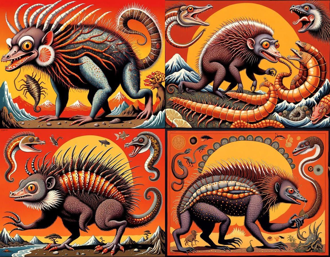 Hybrid Creature in Whimsical Poster Art