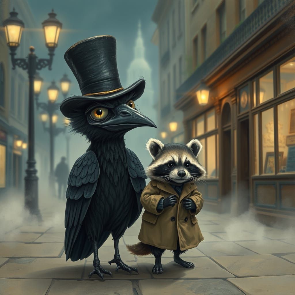Crow and Raccoon Detective Stroll in London