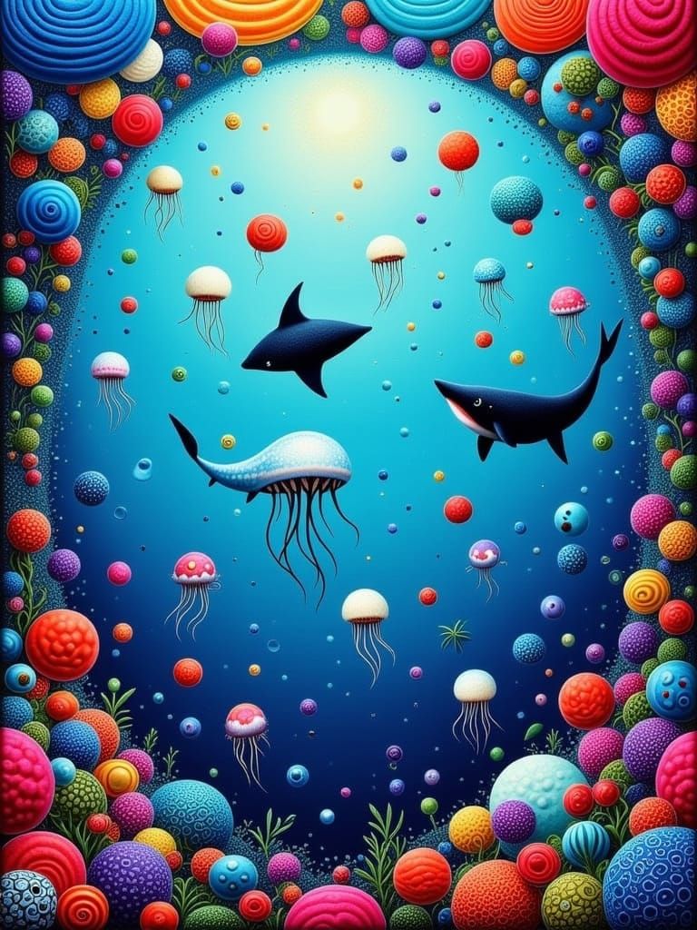 Whimsical Underwater Quilt in Vibrant Colors