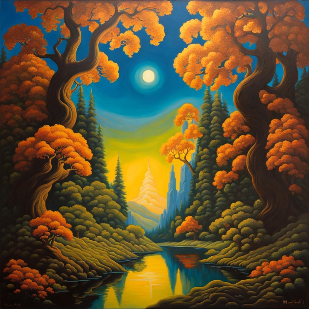 Eldritch Forest in Oil Glazing Style