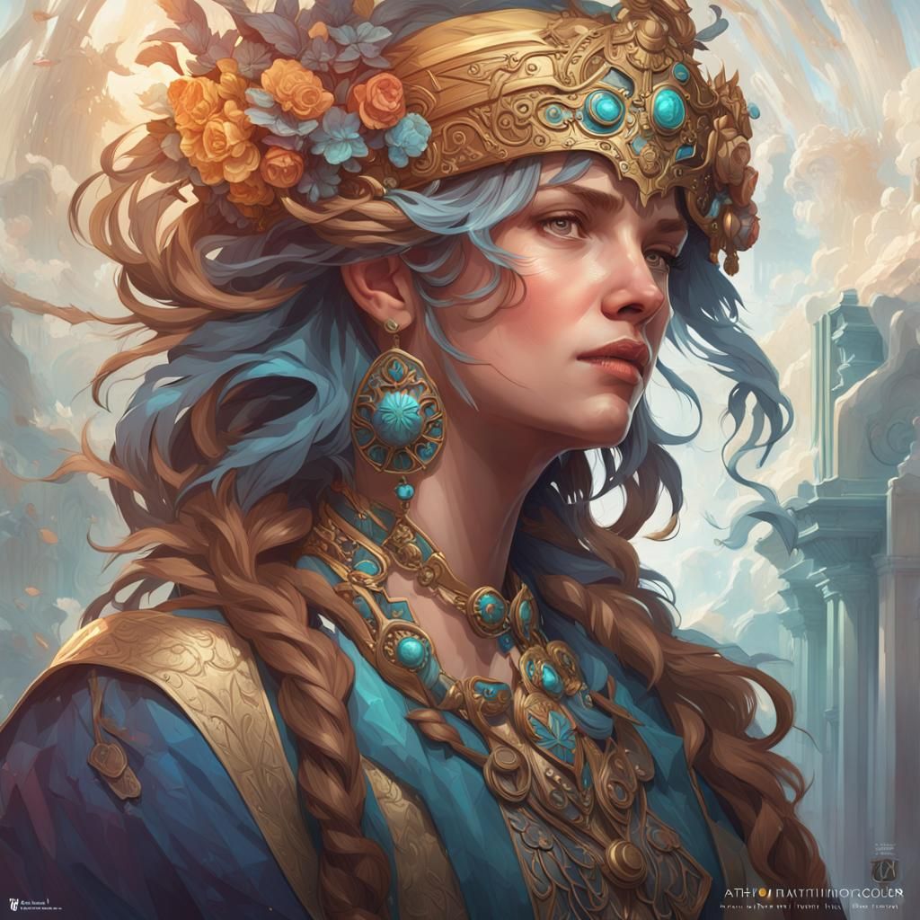 Admiration Portrait in Artgerm, WLOP, Mucha Style