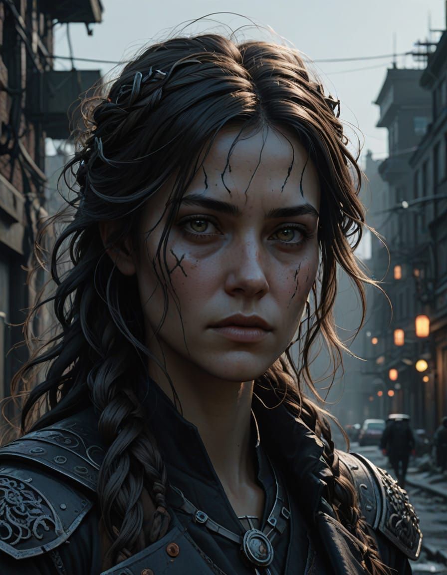 Mysterious Woman in High-Contrast Black and White