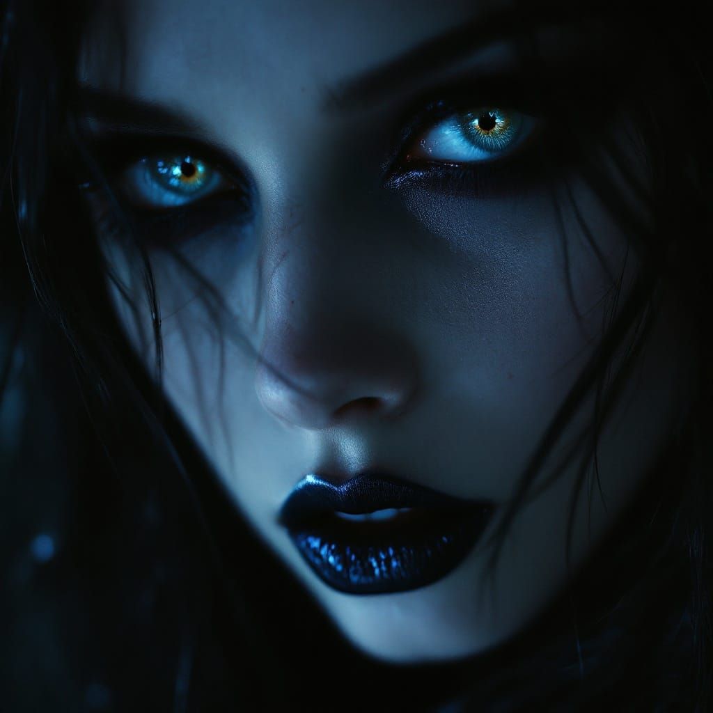 Ethereal Vampire Portrait in Mystical Realm