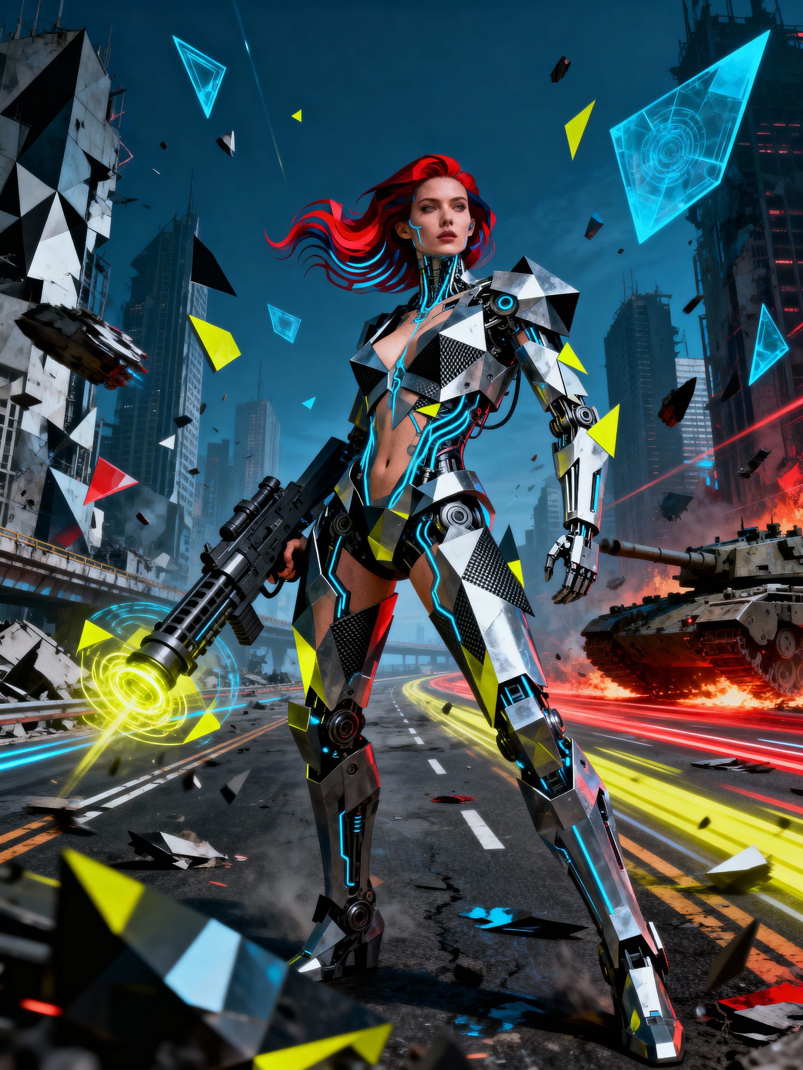 Cybernetic Woman in Biomechanical Apocalypse