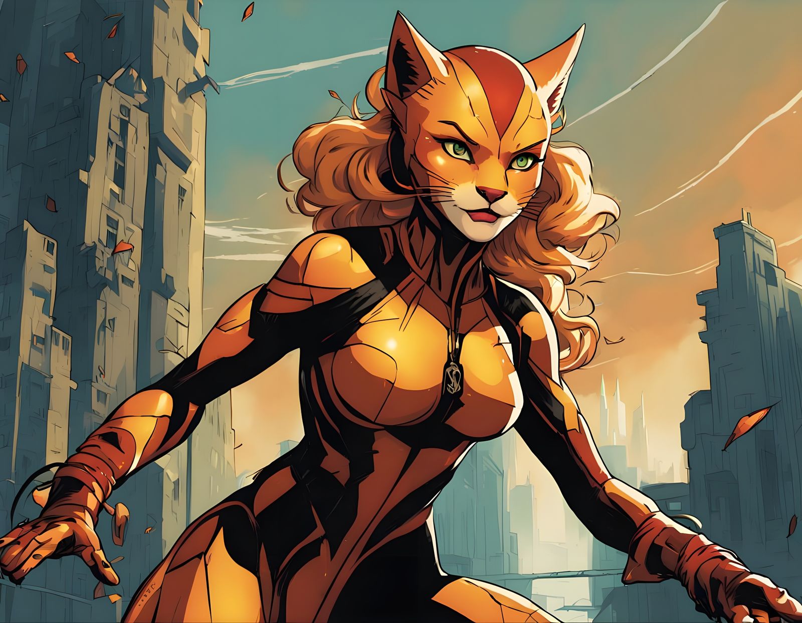 Cheetara from Thundercats in Dynamic, Heroic Pose