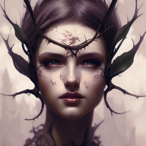 Ethereal Dark Fairy Portrait in Hyperdetailed Style