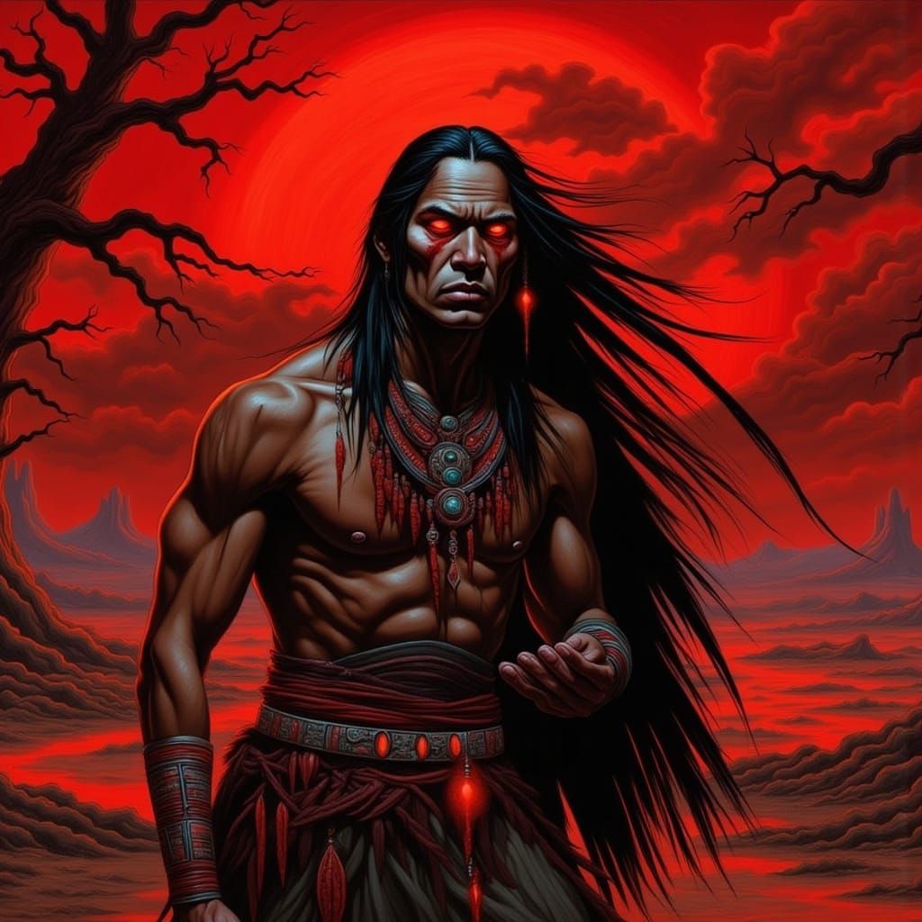 Burning Village and Fiery Sky