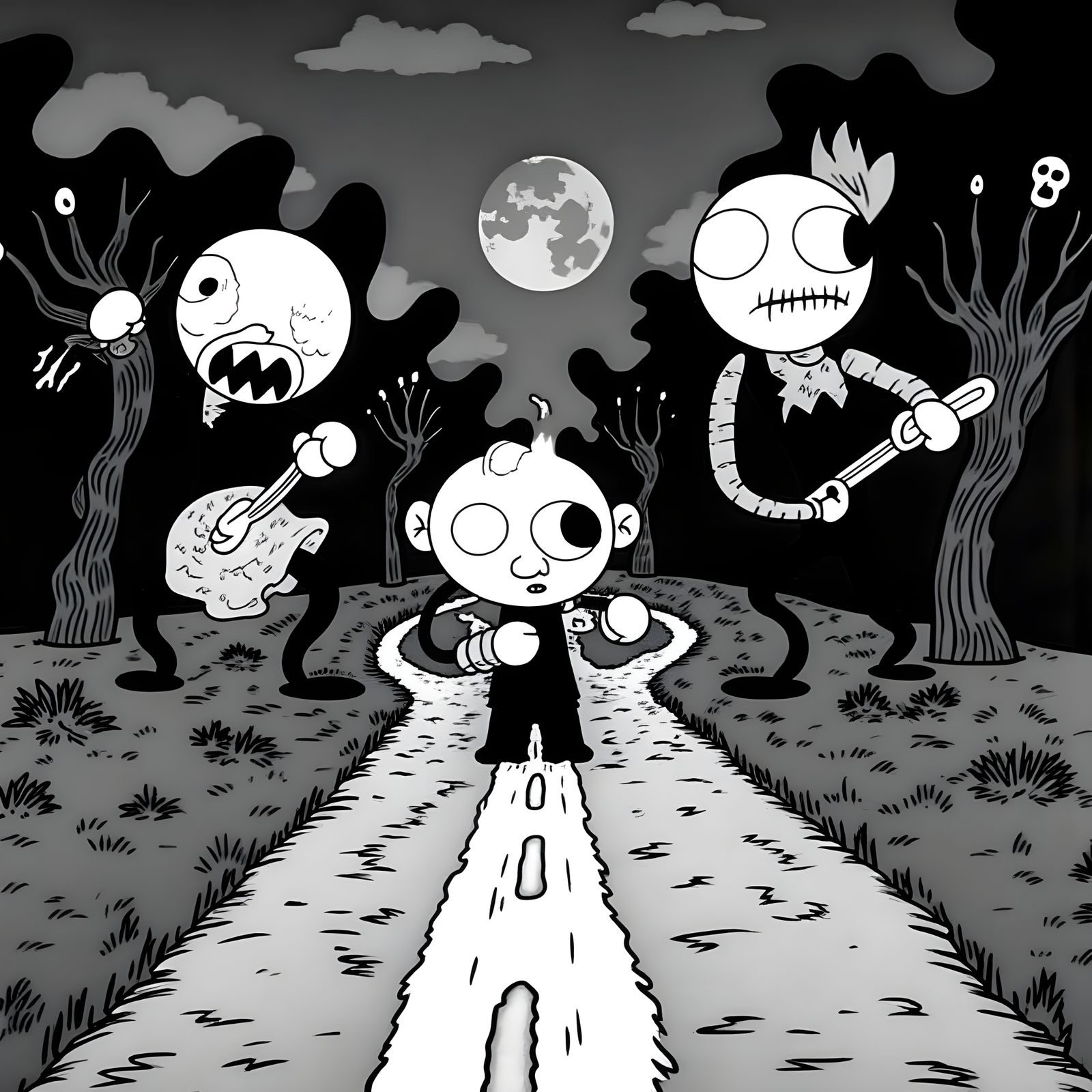 Chicago Imagist Cartoon Character in Depression-Era Black an...