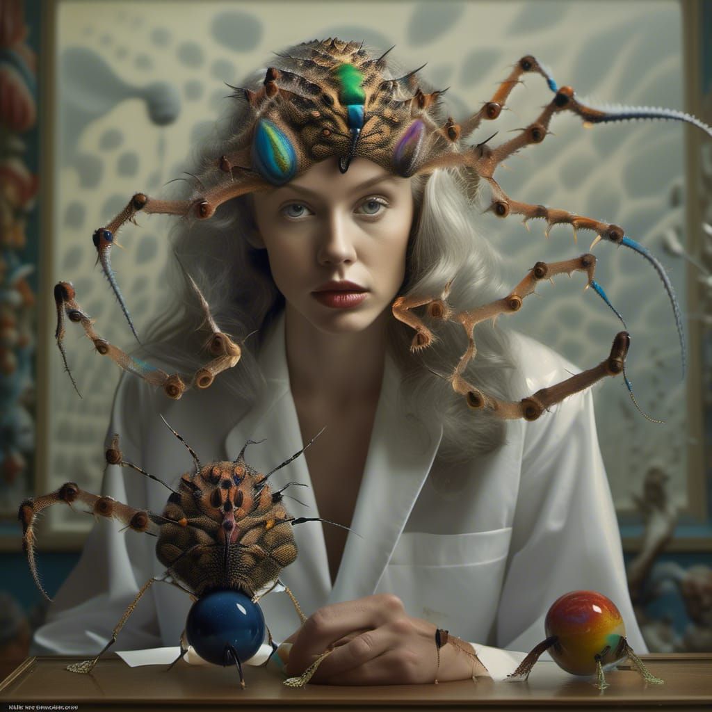 Surreal Portraits in Pristine Laboratory: Bizarre Art