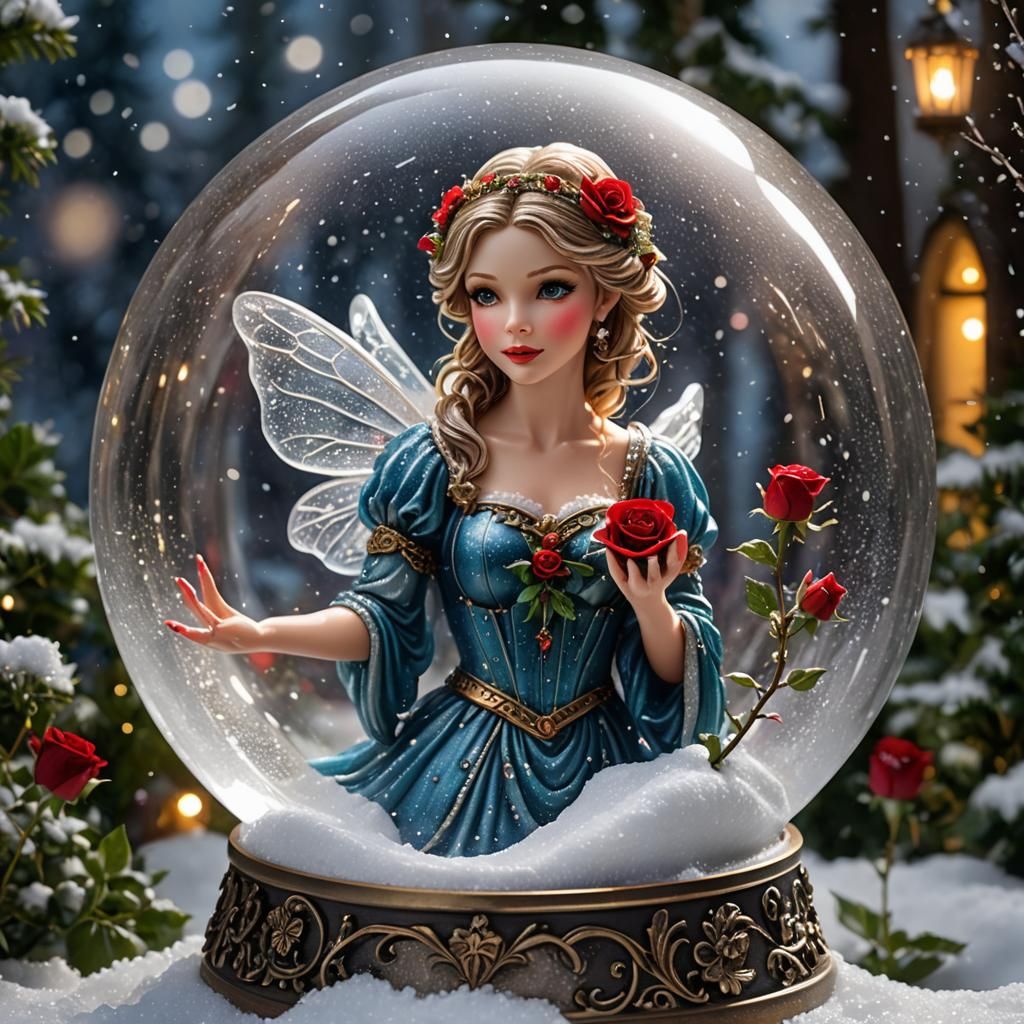 The Rose Fairy Snow Globe