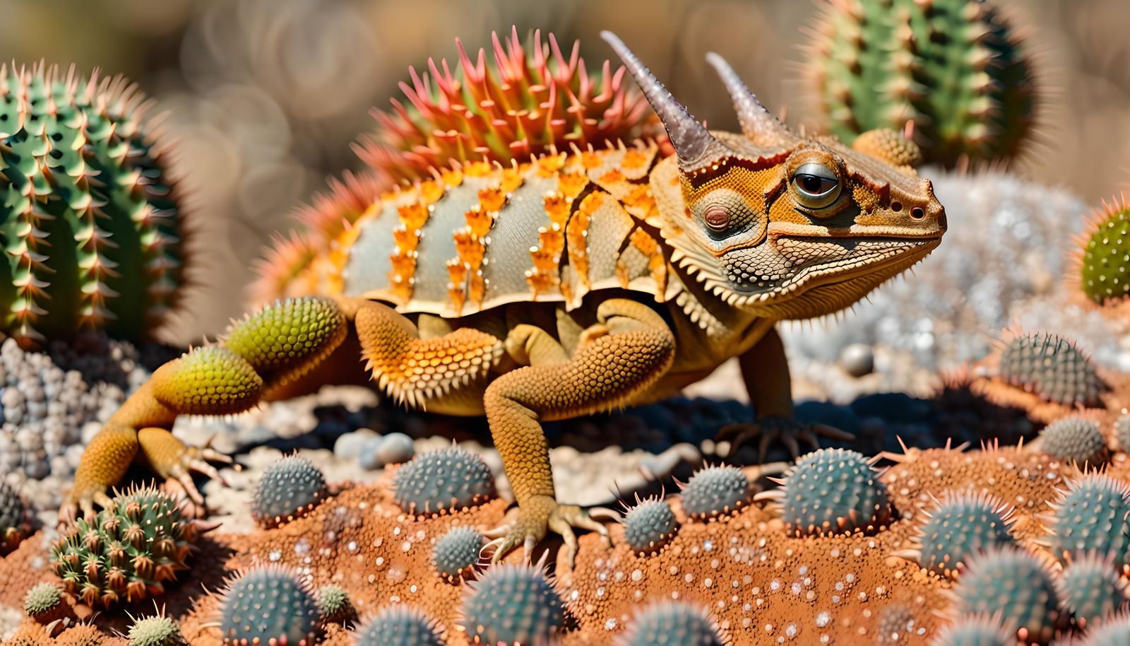 Smiling Dragon-Scaled Lizard in Detailed Digital Painting