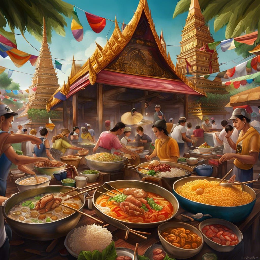 Bangkok Thai Food Festival in Splash Art Style