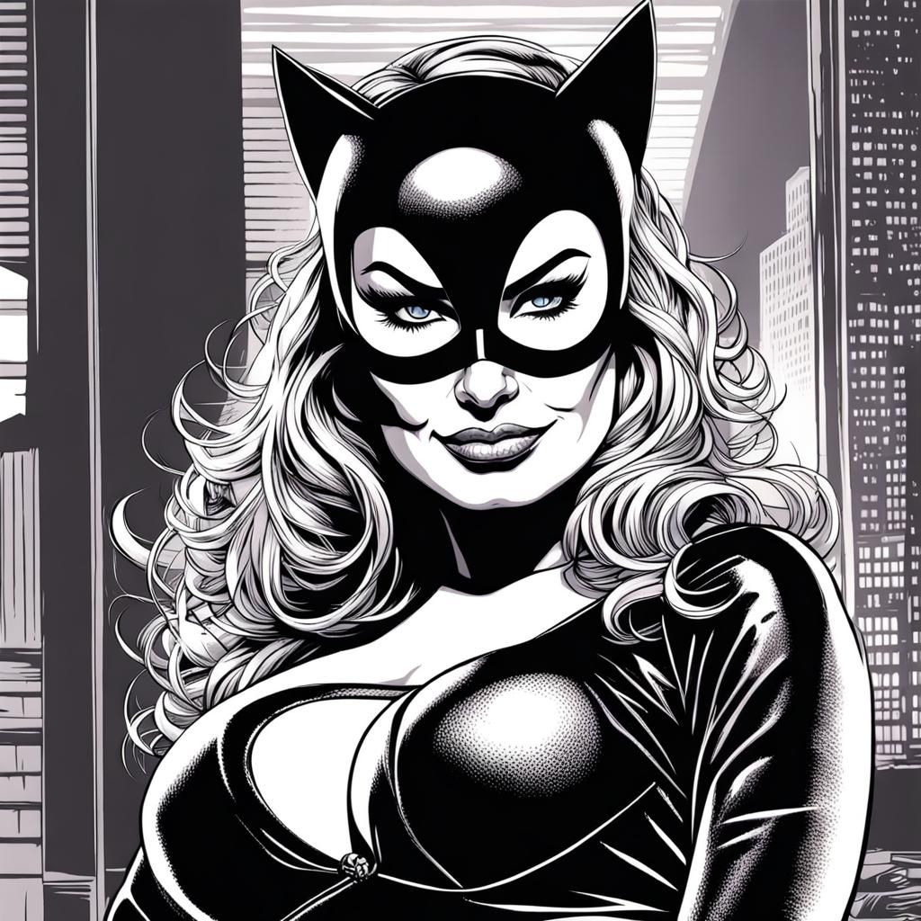 Catwoman Comic Book Art in Mark Brooks Style
