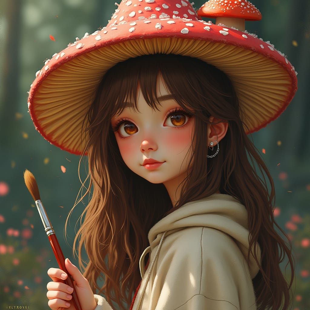 Mystical Artist in Whimsical Style