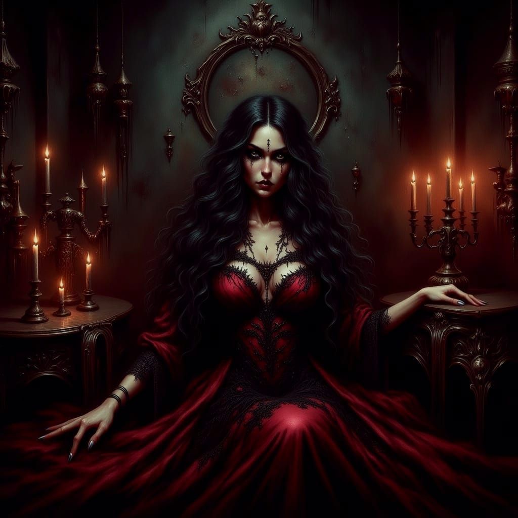 Beautiful Devil in Dark Fantasy Style