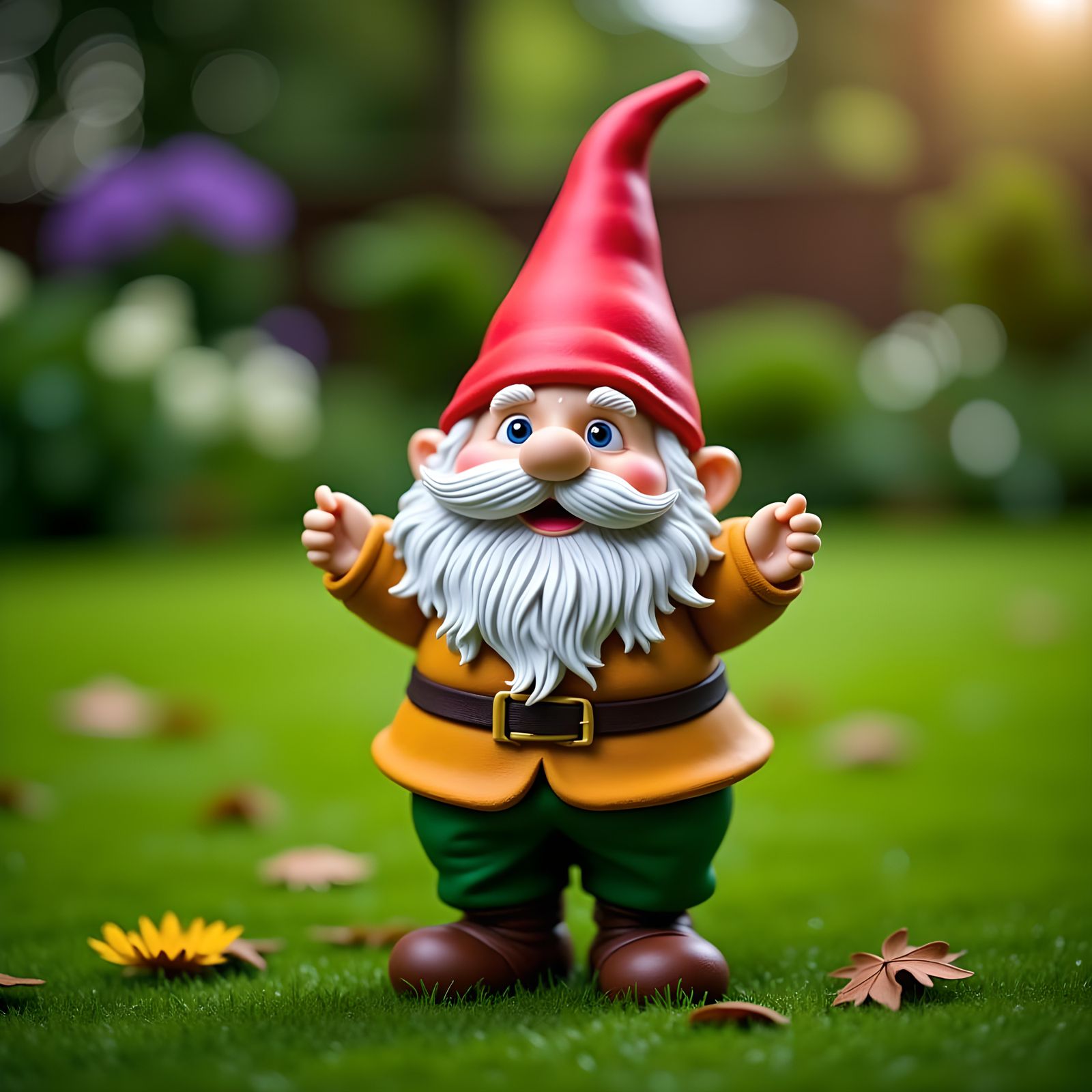 Garden Gnome on the Lawn