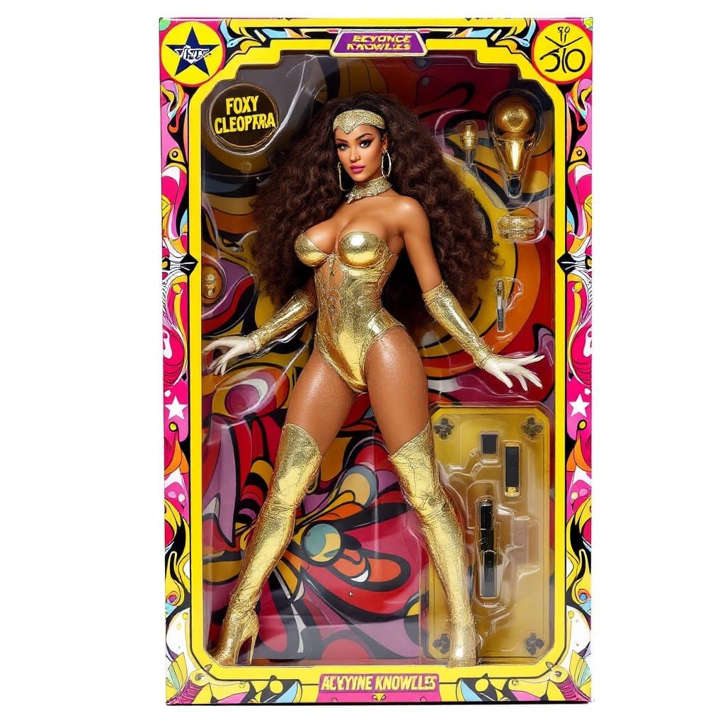 Retro-Futuristic Foxy Cleopatra Action Figure in Shimmering ...