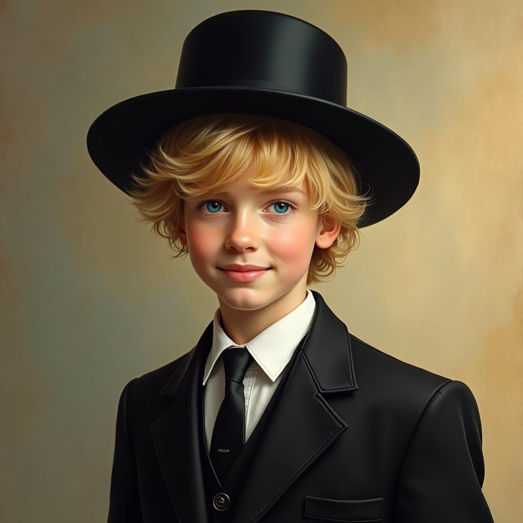 Portrait of a Blond Boy in Silk Suit
