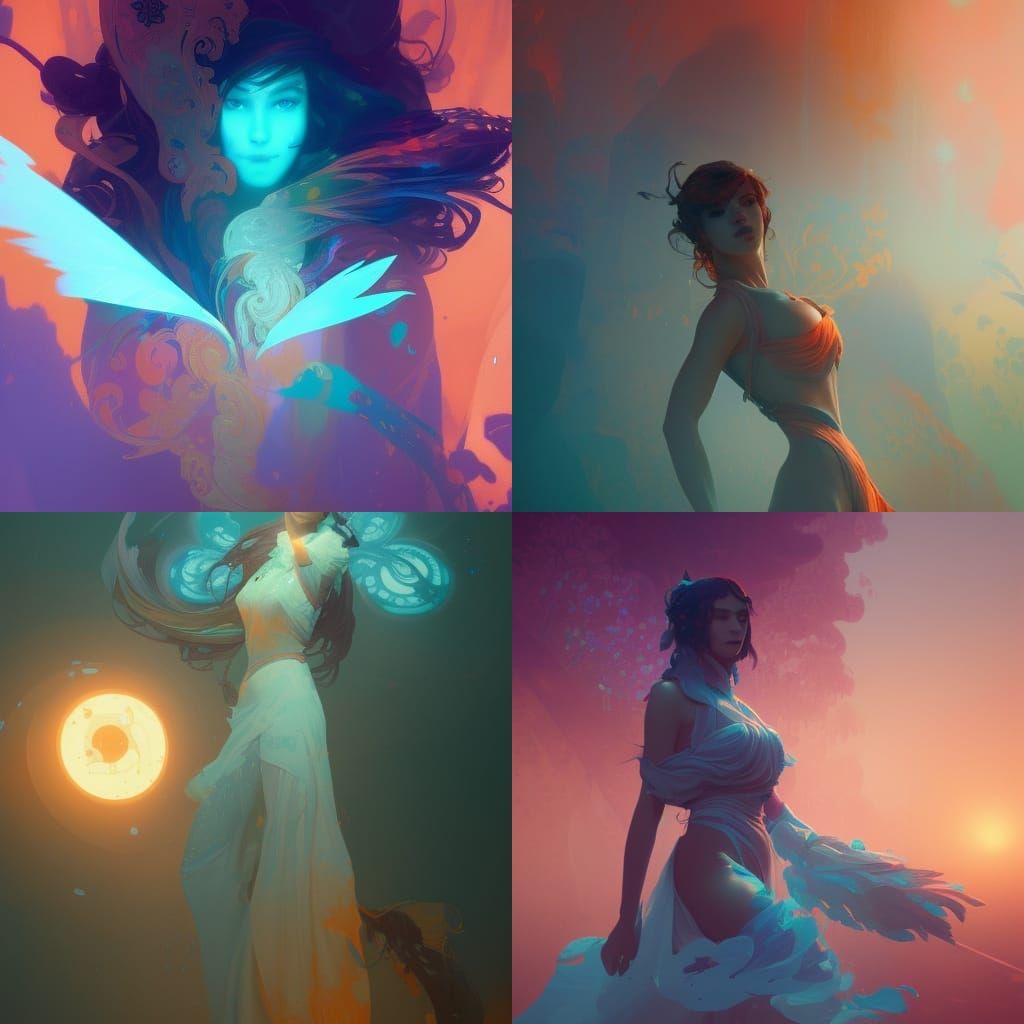 Surreal Dreamscape: Digital Art in Art Nouveau Style