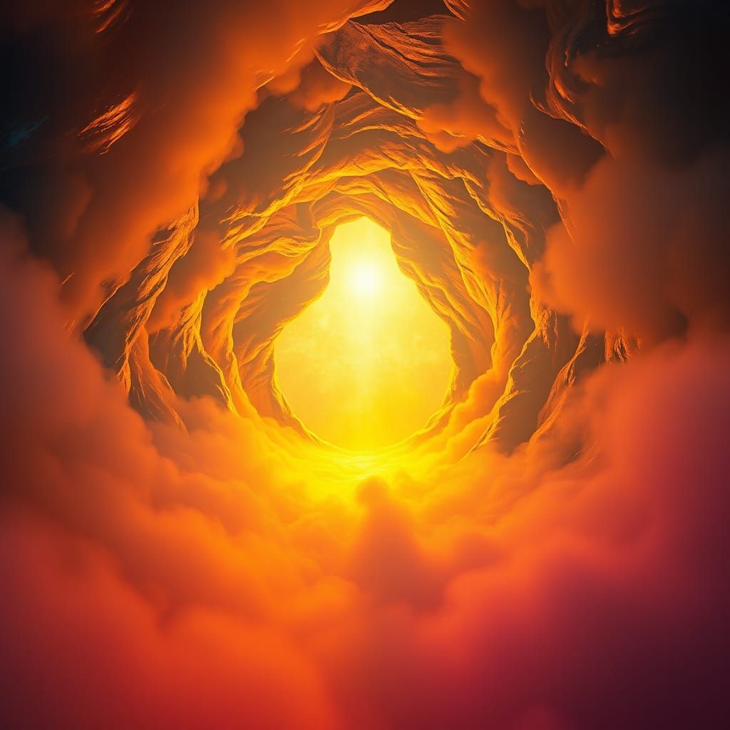 Mystical Inner Sanctum in Abstract Expressionist Style