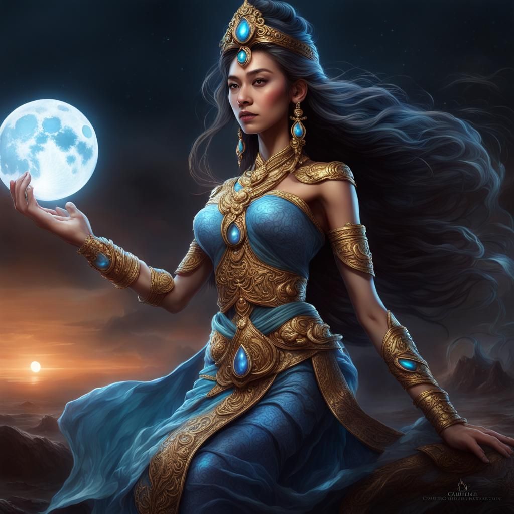 Thai Lunar Princess Enchantress with Moonstone Staff