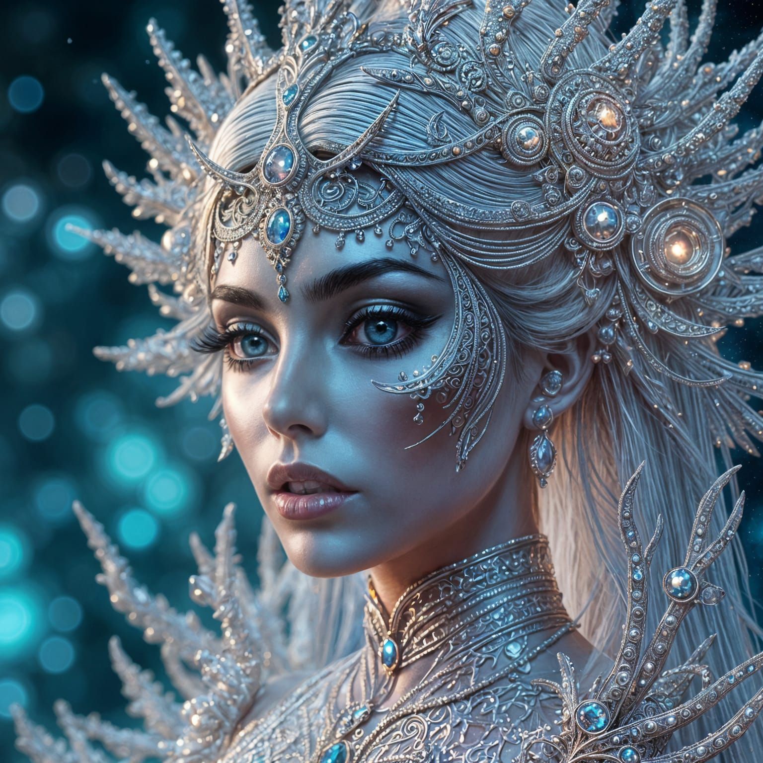 Midnight Maven Portrait in Bohemian Glamour Style