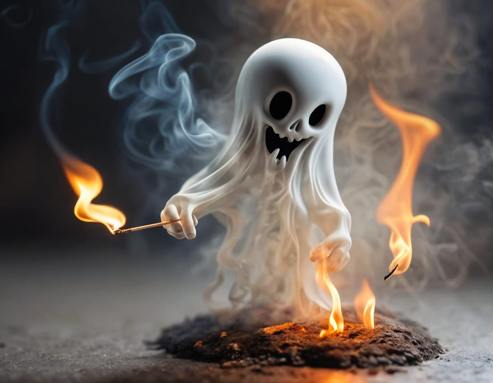 Macro Photo of a Ghost Scaring a Mosquito