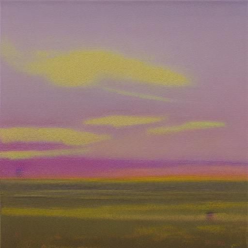 Misty Color Field Abstract Landscape in Acrylic Oil