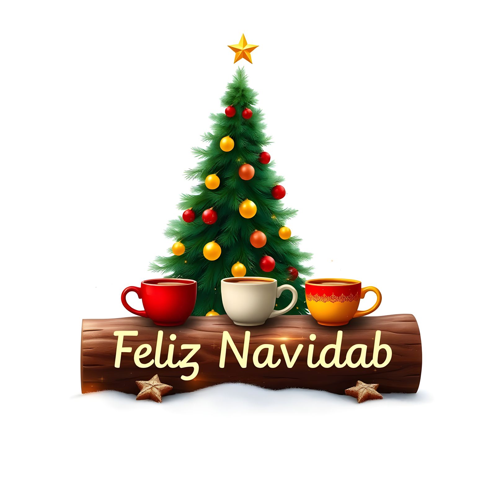 Majestic Christmas Tree Replaces A in Whimsical Feliz Navida...