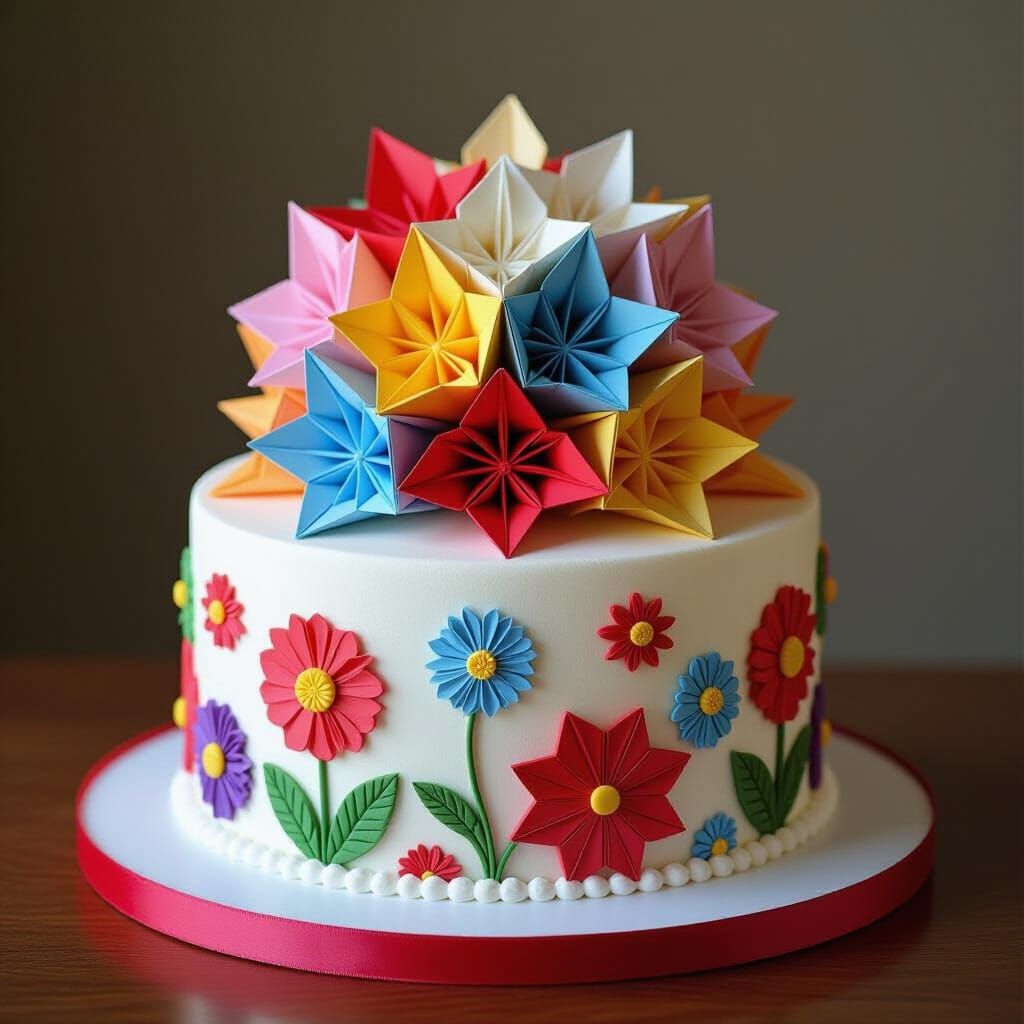 Origami Cake Inspired by Contemporary Surrealism