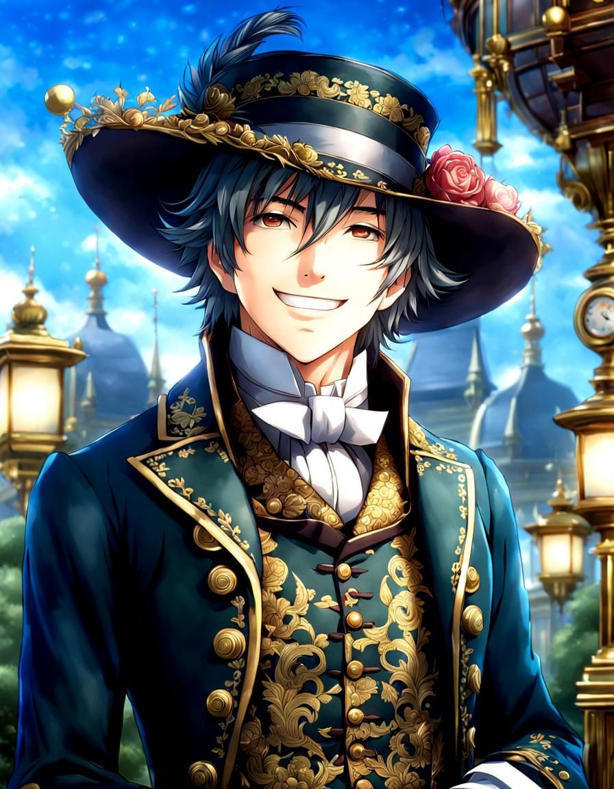 Adorable Anime Victorian Man Portrait