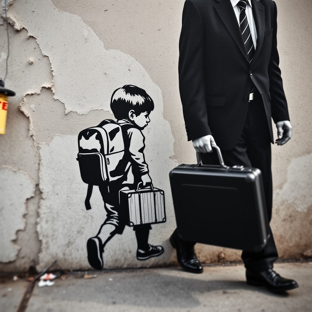 Banksy-Style Graffiti: Child's Deportation from America