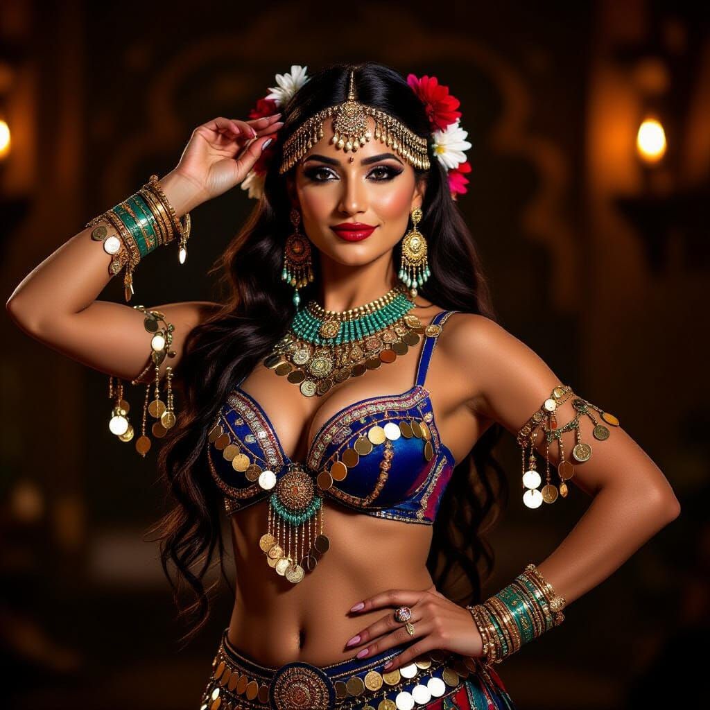 Elegant Egyptian Belly Dancer in Fine Art Photography Style