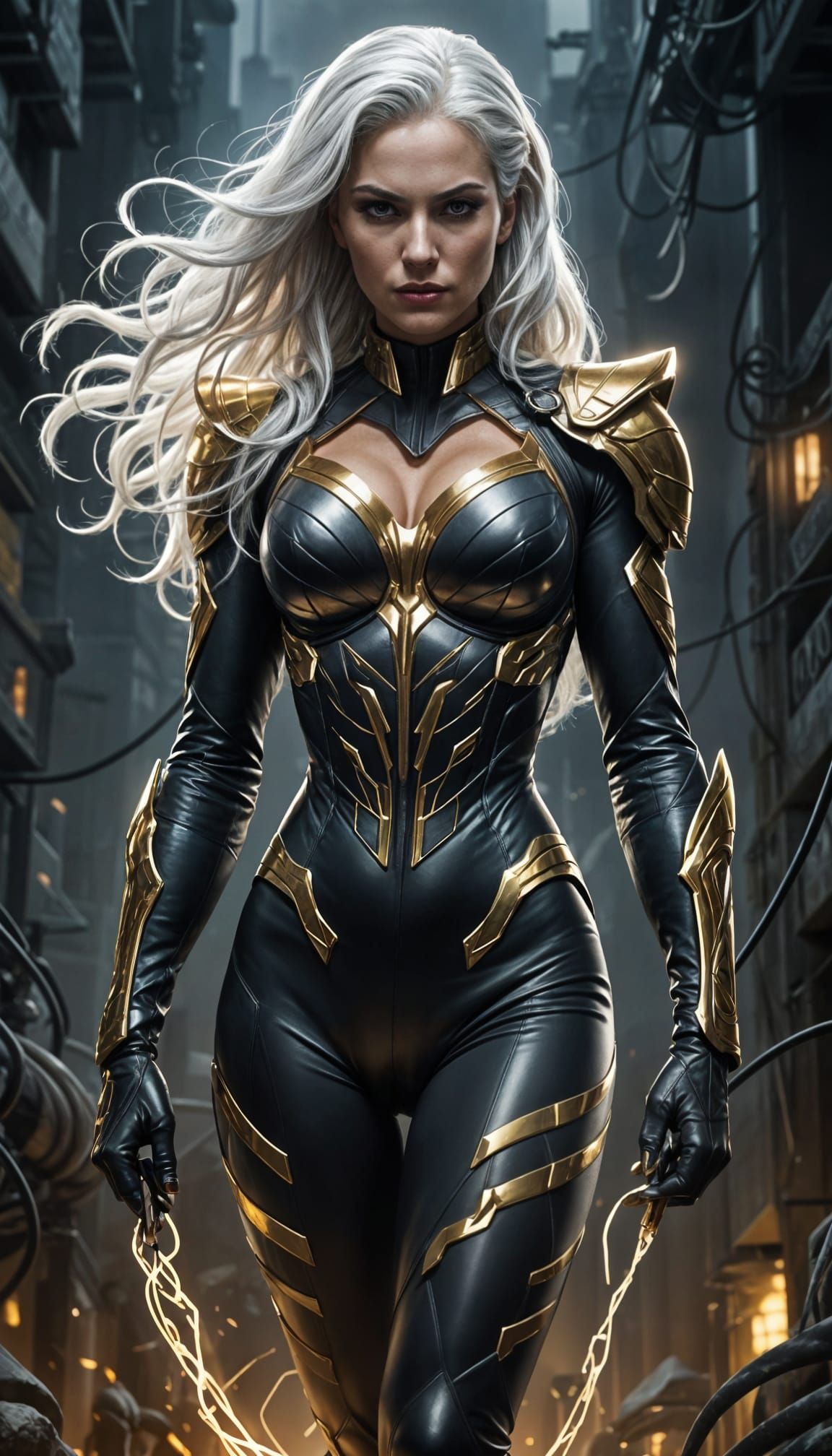 Femme Fatale Supervillain in Serpent Suit