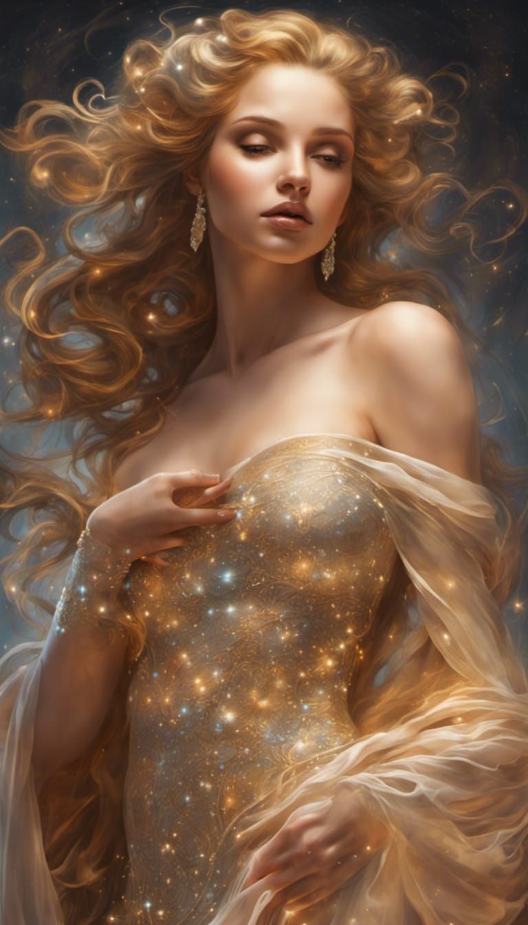 Aphrodite in Silken Gown: Hyperrealistic 8k Photograph
