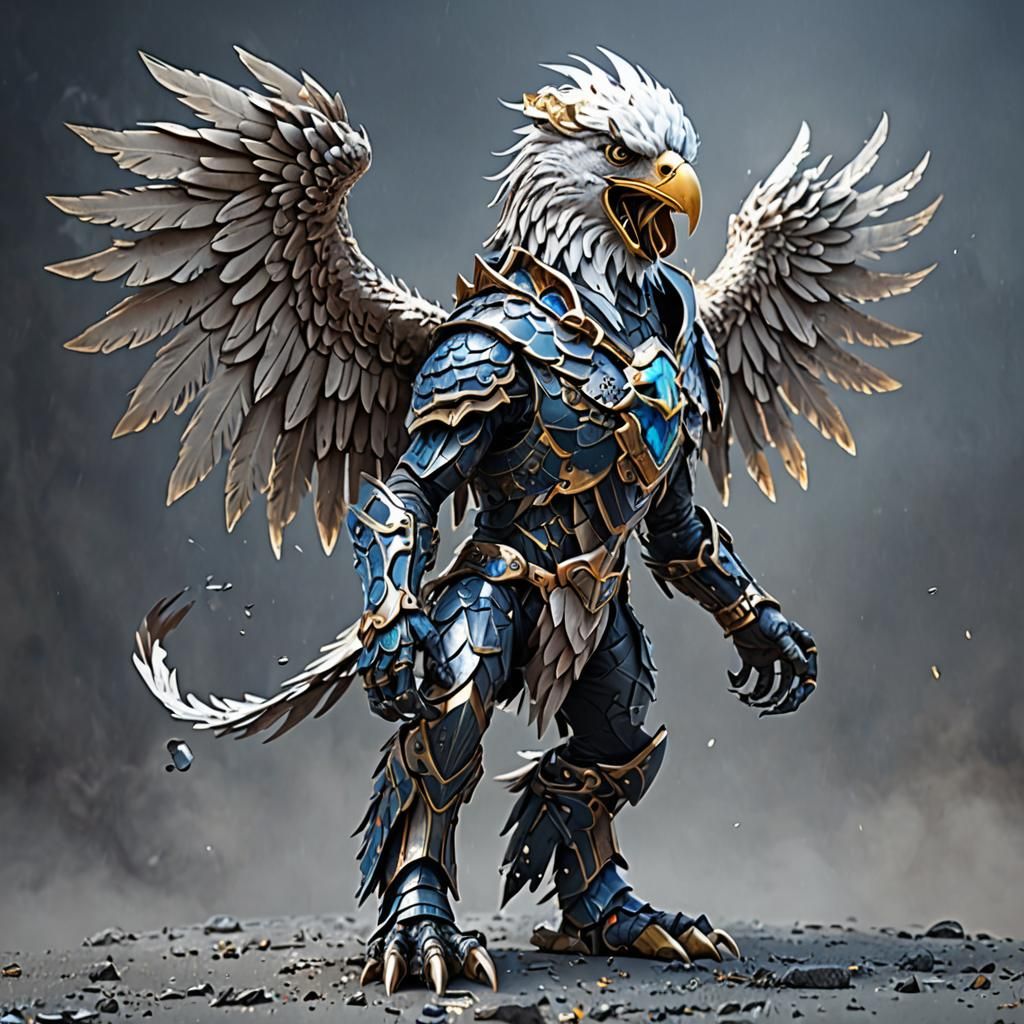 Fantastical Eagle Head Concept Art in 8k