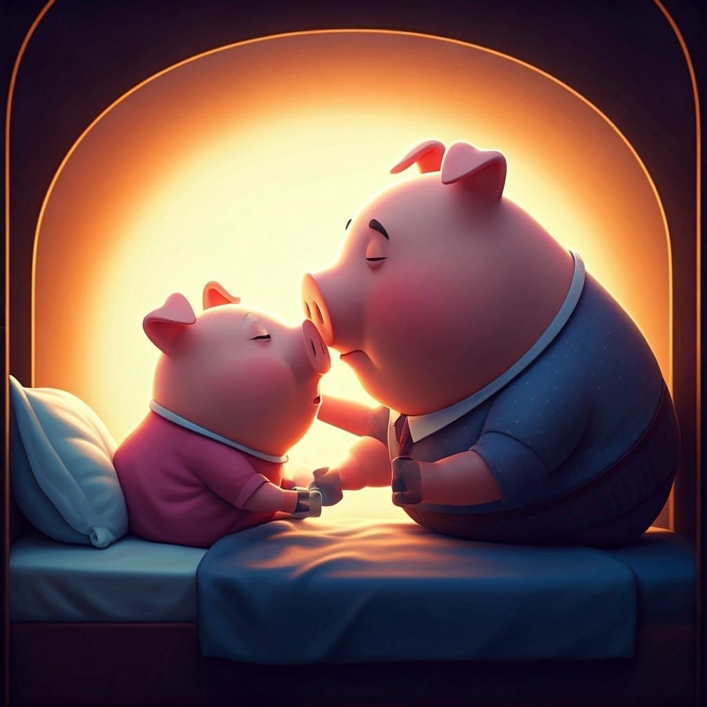 Sisterly Love in Vibrant 3D Digital Art