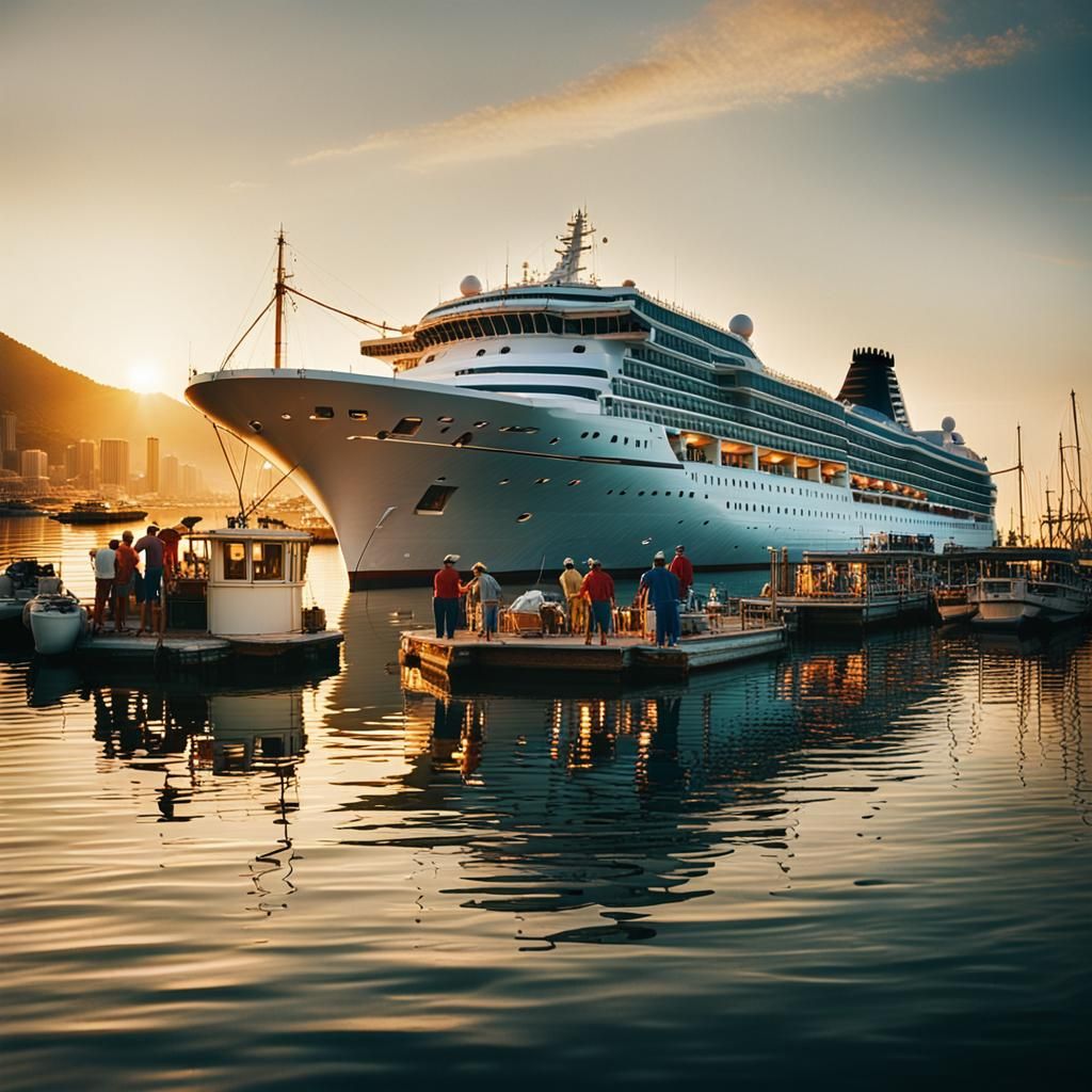 Marina at Sunset: A Cinematic Film Still