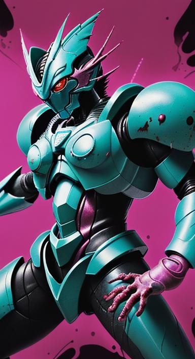 Guyver, Guyver Anime, Guyver Splash Art, Guyver the Bio Boosted Armor, Guyver Fight Scene, Guyver Blood Splatter, Backgr...