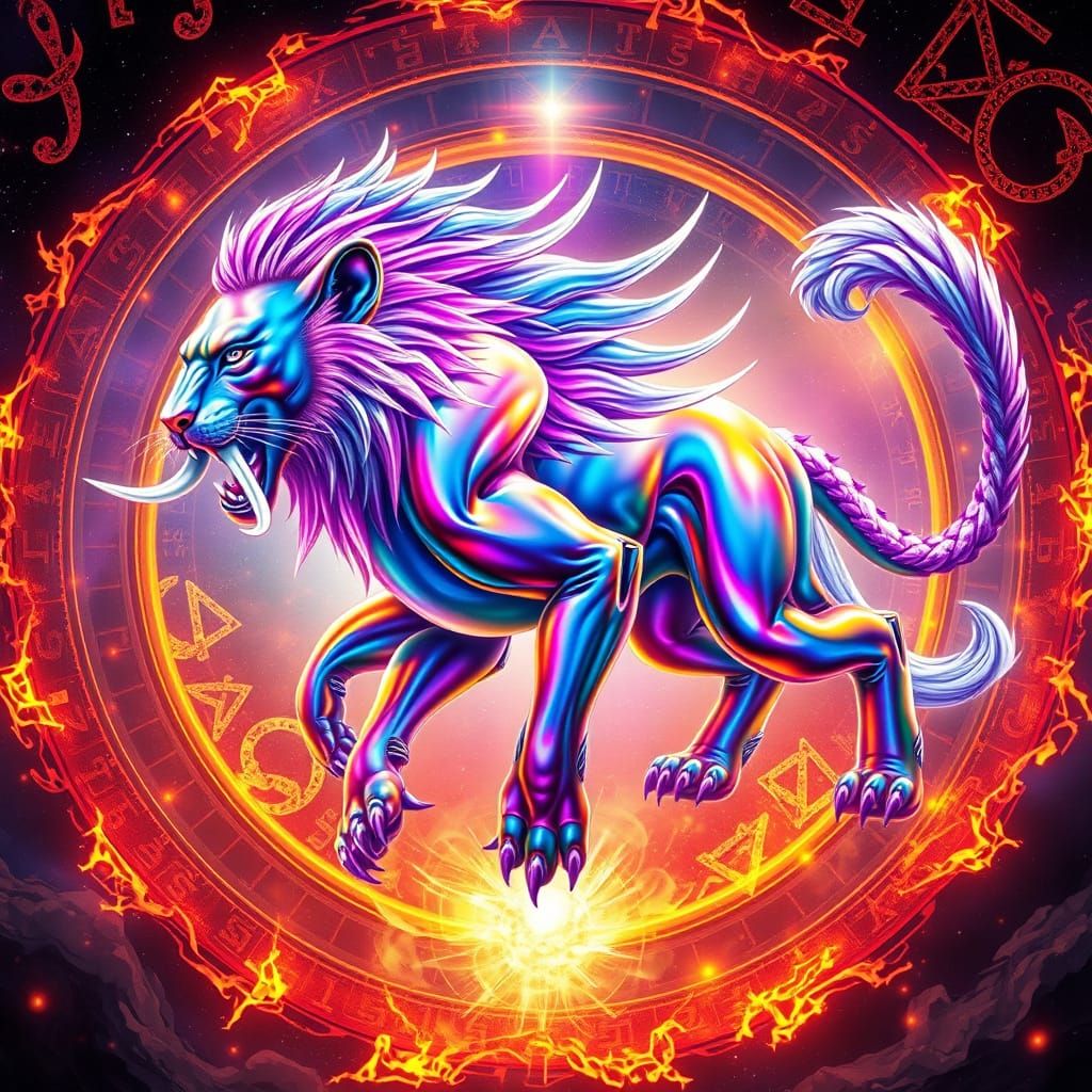 Surreal Fusion Beast Radiates Kaleidoscope of Colors