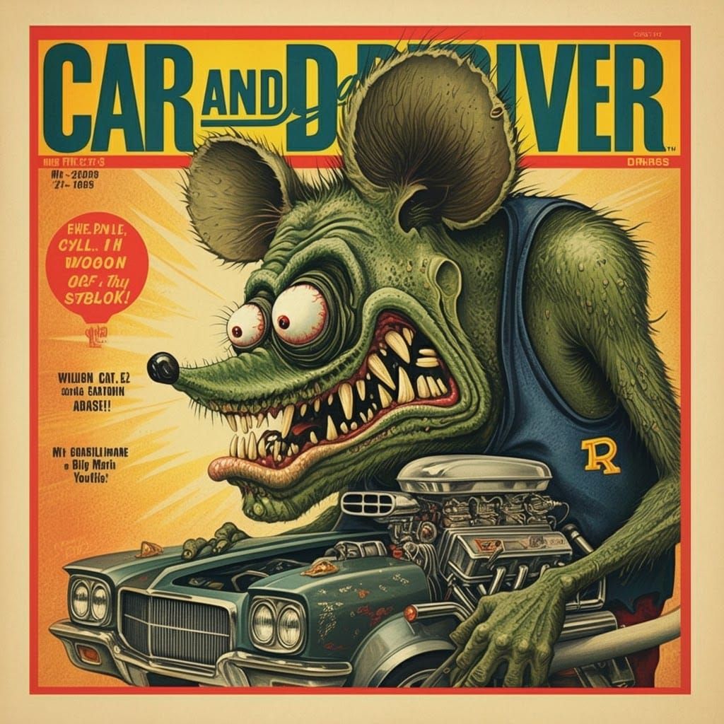 Rat Fink Illustration for Car and Driver Magazine